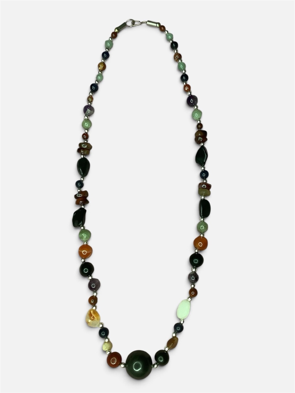 Multicolor Beaded Women's Necklace with Mixed Stone Accents